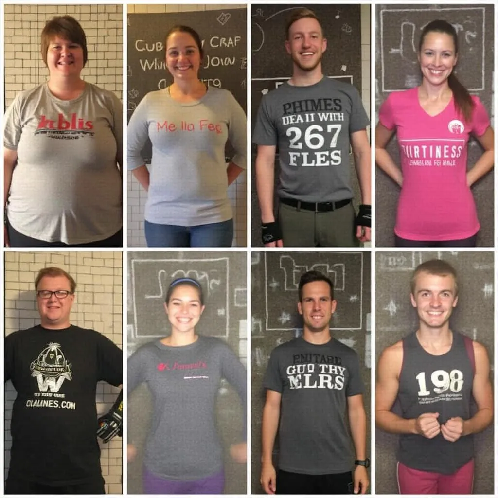 Participantes de un desafío de fitness online